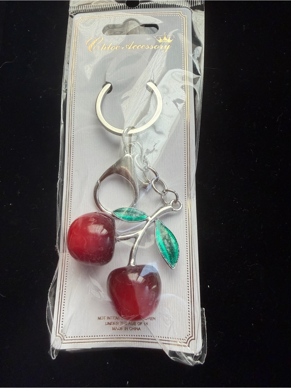 NWT Cherry Keychain Red Resin Fruit Charm Bag Charm Purse Accessory Cute Kawaii